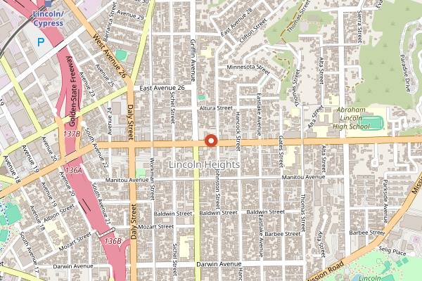 Map showing The Heights Deli & Bottle Shop in Los Angeles