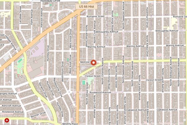 Map showing Alfred Coffee in Los Angeles