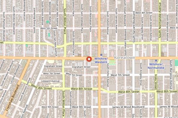 Map showing Document Coffee Bar in Los Angeles