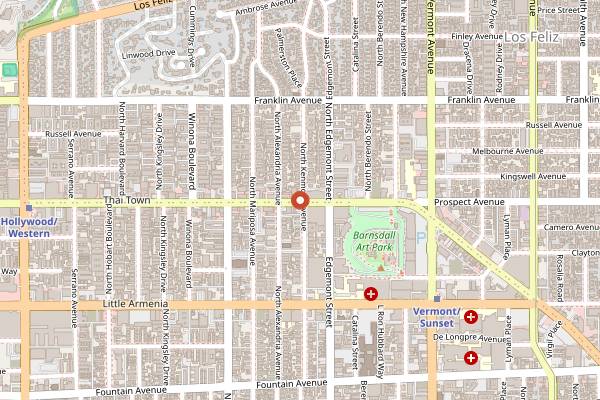 Map showing Le Gout Bakery and Cafe in Los Angeles