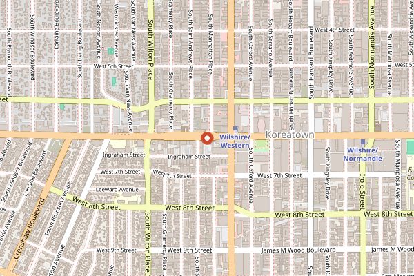 Map showing Document Coffee Bar in Los Angeles