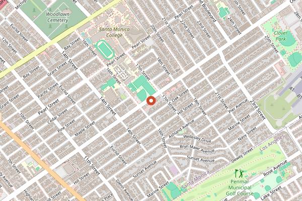 Map showing Thyme Cafe and Market in Los Angeles