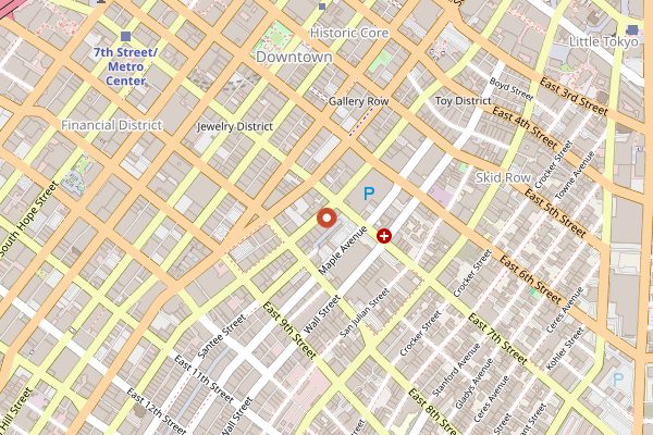 Map showing Broken Mouth - Lee's Homestyle in Los Angeles