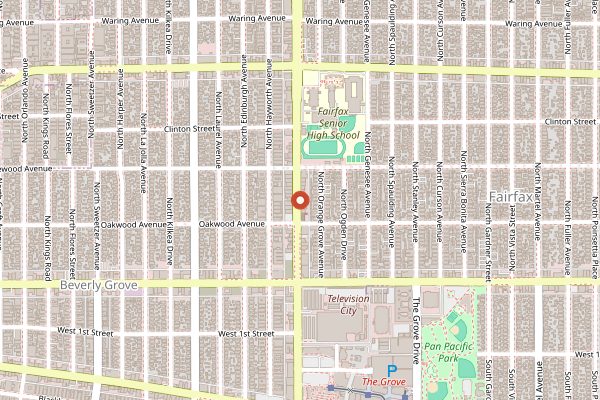 Map showing Cofax Coffee Shop in Los Angeles