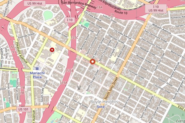 Map showing Guisados in Los Angeles