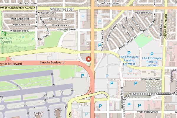 Map showing In-N-Out Burger LAX in Los Angeles