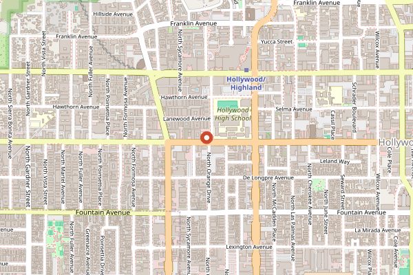 Map showing In-N-Out Burger Sunset in Los Angeles