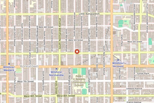 Map showing Quarters Korean BBQ in Los Angeles