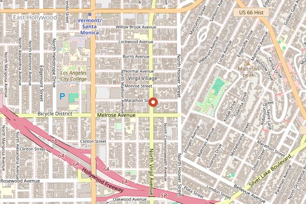 Map showing Sqirl in Los Angeles