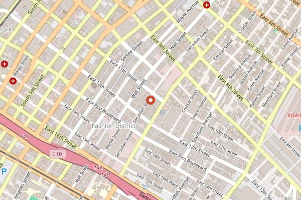 Map showing Cognoscenti Coffee (DTLA) in Los Angeles