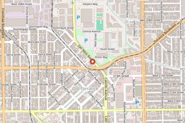 Map showing Sushi Chef Institute in Los Angeles