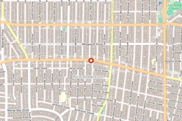 Map showing Bibi's Warmstone Bakery in Los Angeles