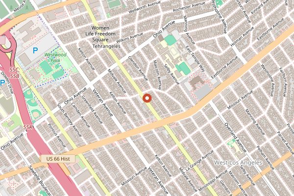 Map showing Shamshiri Grill in Los Angeles