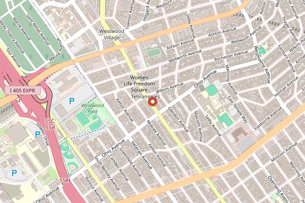 Map showing Shahrzad Persian Cuisine in Los Angeles