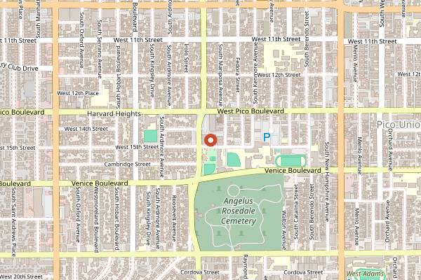 Map showing LA Greek Fest (Saint Sophia Cathedral) in Los Angeles