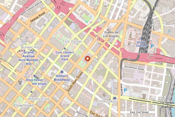 Map showing Taste of Soul Family Festival in Los Angeles