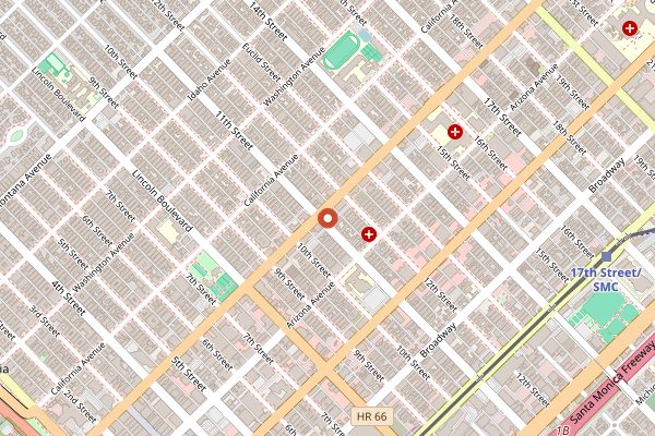 Map showing Melisse in Los Angeles