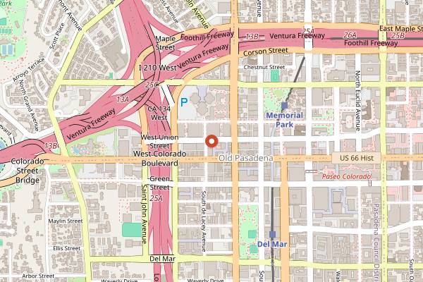 Map showing Cafe Santorini in Los Angeles