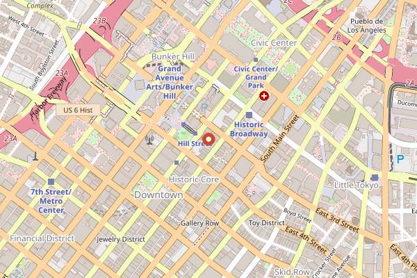Map showing The Oyster Gourmet in Los Angeles