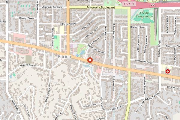 Map showing Zeppin Sushi in Los Angeles