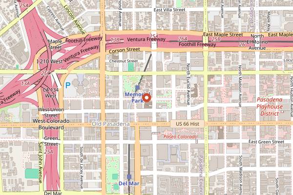 Map showing Eden Garden Bar & Grill in Los Angeles