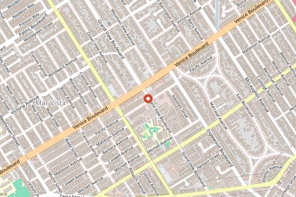 Map showing Mar Vista Farmers' Market in Los Angeles