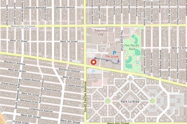 Map showing Original Farmers Market in Los Angeles