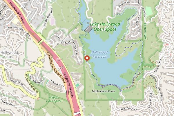 Map showing Hollywood Bowl in Los Angeles