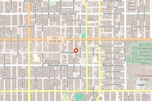Map showing Sassafras Saloon in Los Angeles