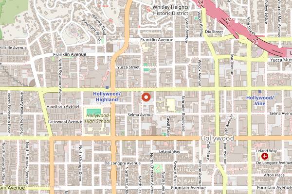 Map showing Sound Nightclub in Los Angeles