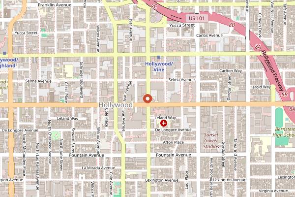 Map showing Sunset & Vinyl in Los Angeles