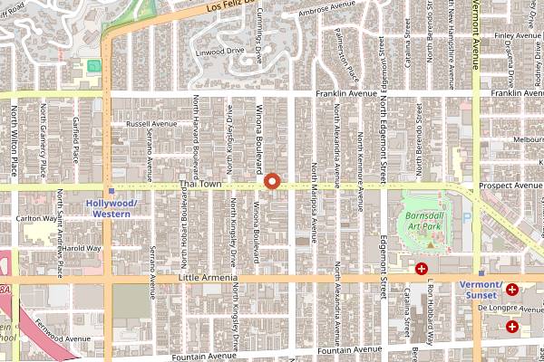 Map showing Tabula Rasa Bar in Los Angeles