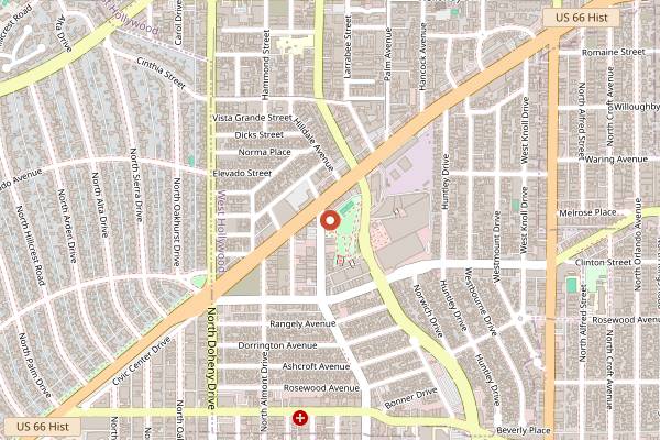 Map showing The Abbey Food and Bar in Los Angeles