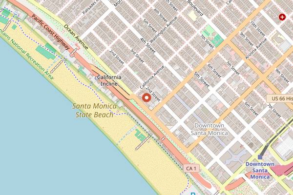 Map showing The Bungalow in Los Angeles