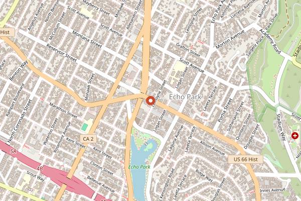 Map showing The Echo in Los Angeles