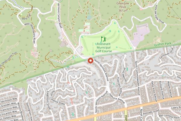 Map showing The Greek Theatre in Los Angeles