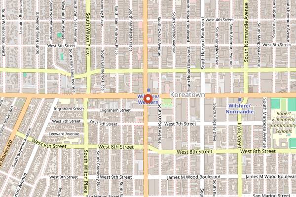 Map showing The Wiltern in Los Angeles
