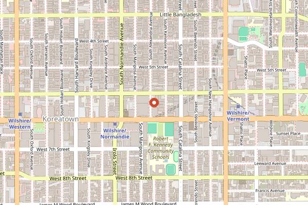 Map showing Hangari Kalguksu in Los Angeles