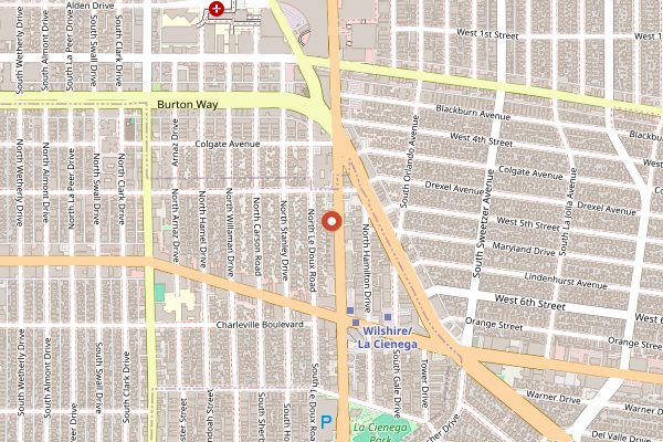 Map showing Matsuhisa in Los Angeles