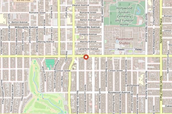 Map showing Osteria Mamma in Los Angeles