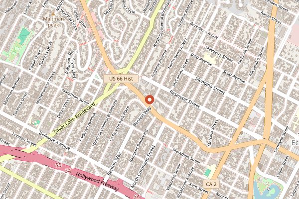 Map showing Pijja Palace in Los Angeles