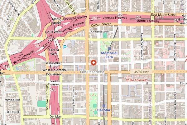 Map showing Union Restaurant in Los Angeles