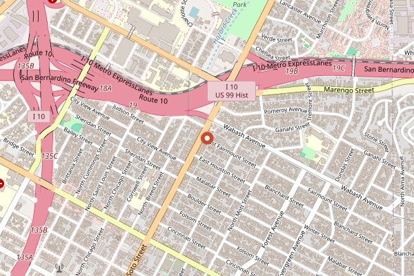 Map showing Carnitas El Momo in Los Angeles