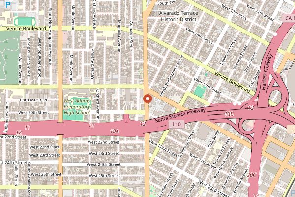Map showing Tacos Tamix in Los Angeles