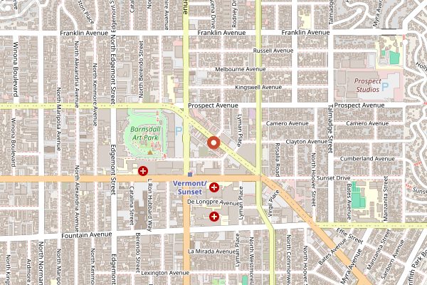 Map showing Bar Covell in Los Angeles