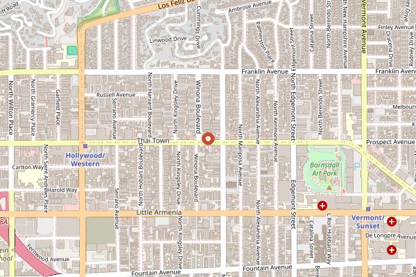 Map showing Tabula Rasa Bar in Los Angeles