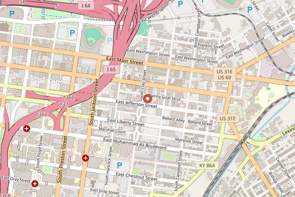 Map showing Rabbit Hole Distillery in Louisville