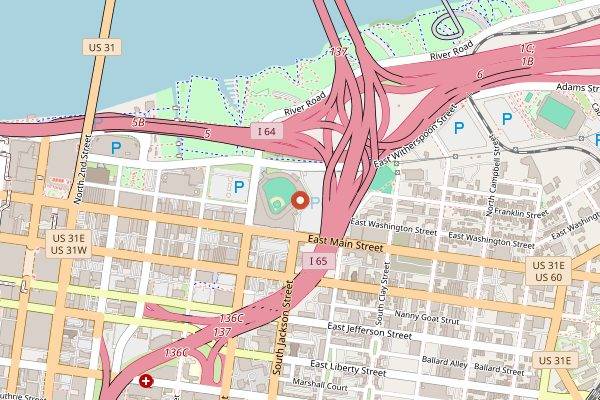 Map showing Against the Grain Brewery in Louisville