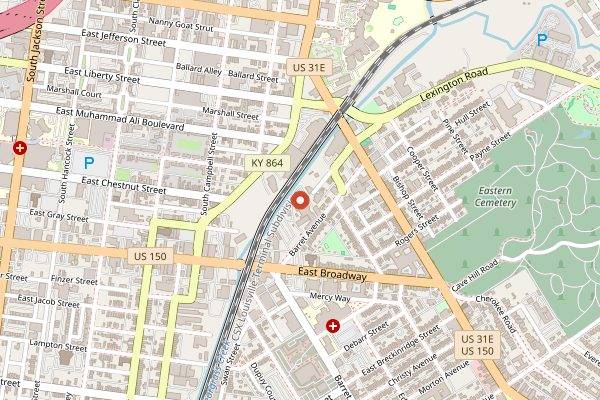 Map showing Mile Wide Beer Co. in Louisville