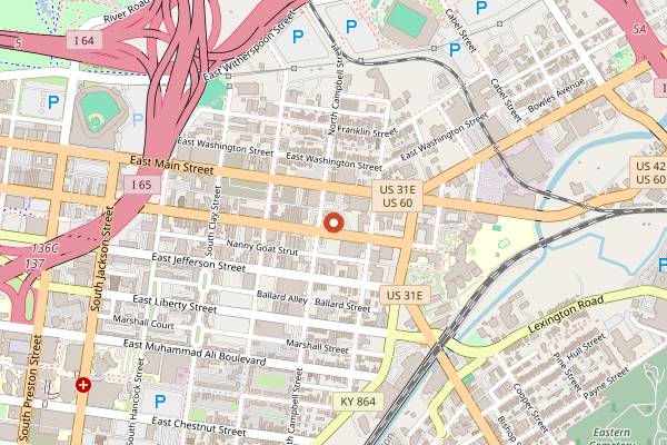 Map showing Akasha Brewing Co. in Louisville